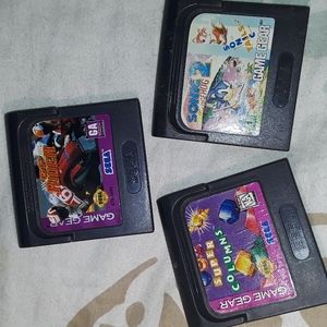 3 Sega Game Gear game cartridges: Super Columns, Sonic 2 , GP Rider